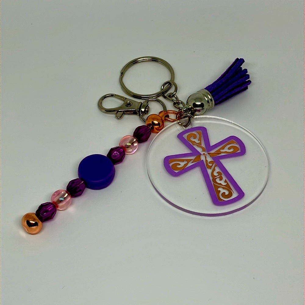 beaded rod keychain